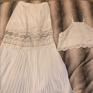 NWOT White 2 piece Maxi set